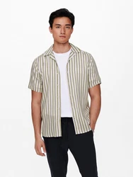 Only & Sons Hemd 'Wayne' Beige/Khaki/Grün/Gelb/Dunkelgrün