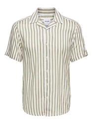 Only & Sons Hemd 'Wayne' Beige/Khaki/Grün/Gelb/Dunkelgrün