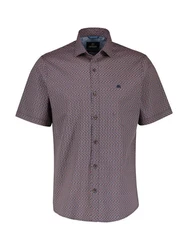 LERROS Kurzarmhemd mit geometrischem Vollprint Rot/Dunkelrot/Braun/Lila/Bordeaux