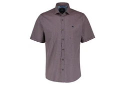 LERROS Kurzarmhemd mit geometrischem Vollprint Rot/Dunkelrot/Braun/Lila/Bordeaux