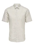 ONLY & SONS Kurzarmhemd ONSCAIDEN SS SOLID LINEN SHIRT Weiß/Khaki/Grau/Beige