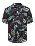 ONLY & SONS Hawaiihemd ONSWAYNE LIFE AOP SS VISCOSE SHIRT Blau/Dunkelgrün/Grün