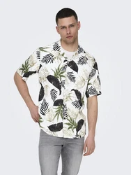 ONLY & SONS Hawaiihemd ONSWAYNE LIFE AOP SS VISCOSE SHIRT Grün/Dunkelgrün/Blau