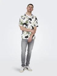 ONLY & SONS Hawaiihemd ONSWAYNE LIFE AOP SS VISCOSE SHIRT Grün/Dunkelgrün/Blau