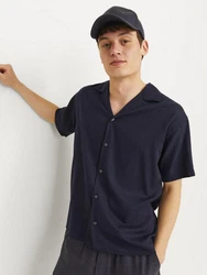 Jack & Jones Kurzarmhemd JPRCCAARON TENCEL RESORT SHIRT Blau/Dunkelblau/Hellblau