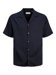 Jack & Jones Kurzarmhemd JPRCCAARON TENCEL RESORT SHIRT Blau/Dunkelblau/Hellblau