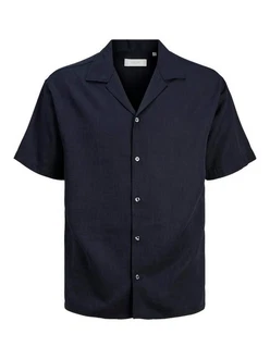 Jack & Jones Kurzarmhemd JPRCCAARON TENCEL RESORT SHIRT Blau/Dunkelblau/Hellblau