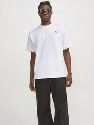 Jack & Jones T-Shirt JCOTRIANGLE SUMMER TEE SS CREW NECK Weiß/Fliederfarben/Dunkelblau
