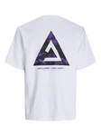 Jack & Jones T-Shirt JCOTRIANGLE SUMMER TEE SS CREW NECK Weiß/Fliederfarben/Dunkelblau