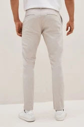 Next Chinohose Skinny Fit Khaki/Grau/Weiß/Beige