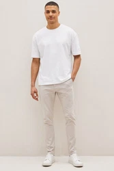 Next Chinohose Skinny Fit Khaki/Grau/Weiß/Beige