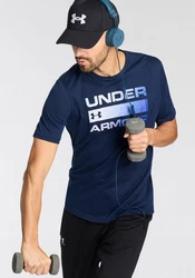 Under Armour T-Shirt Team Issue Wordmark Rot/Blau/Dunkelblau