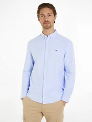 Tommy Jeans Langarmhemd TJM ENTRY REG OXFORD SHIRT mit Logoprägung Hellblau/Blau