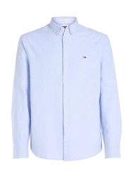 Tommy Jeans Langarmhemd TJM ENTRY REG OXFORD SHIRT mit Logoprägung Hellblau/Blau