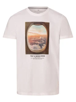 Nils Sundström T-Shirt Beige/Orange/Gelb/Weiß