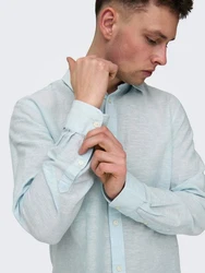 ONLY & SONS Langarmhemd ONSCaiden (1-tlg) Hellblau/Türkis/Grün/Blau