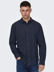 ONLY & SONS Langarmhemd ONSCaiden (1-tlg) Dunkelblau