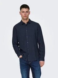 ONLY & SONS Langarmhemd ONSCaiden (1-tlg) Dunkelblau