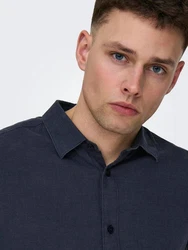 ONLY & SONS Langarmhemd ONSCaiden (1-tlg) Dunkelblau