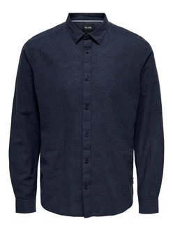 ONLY & SONS Langarmhemd ONSCaiden (1-tlg) Dunkelblau