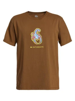 Quiksilver T-Shirt Snyc Graphic Braun/Beige/Gold/Khaki
