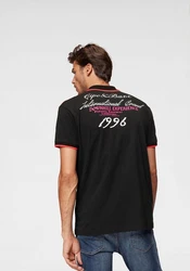Cipo & Baxx Poloshirt Rowing Club Schwarz/Hellblau/Dunkelrot/Braun