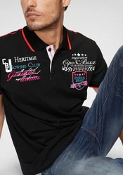 Cipo & Baxx Poloshirt Rowing Club Schwarz/Hellblau/Dunkelrot/Braun