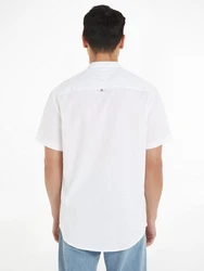 Tommy Jeans Kurzarmhemd TJM REG MAO LINEN BLEND SS SHIRT Weiß/Creme/Schwarz