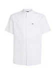 Tommy Jeans Kurzarmhemd TJM REG MAO LINEN BLEND SS SHIRT Weiß/Creme/Schwarz