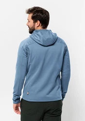 Jack Wolfskin Kapuzenfleecejacke ALPGRAT PRO INS FZ Grau/Hellblau/Dunkelblau/Blau