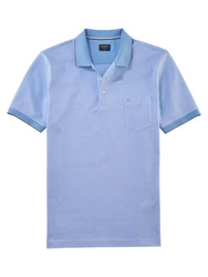 OLYMP Poloshirt Casual Two-Tone Piqu Blau/Hellblau