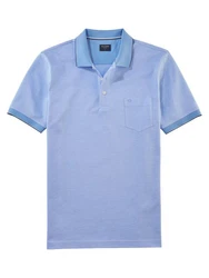 OLYMP Poloshirt Casual Two-Tone Piqu Blau/Hellblau
