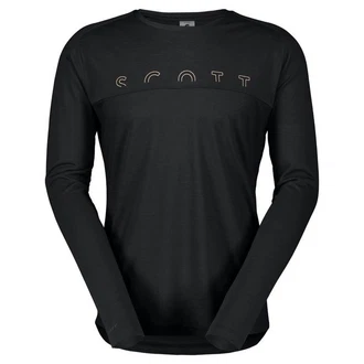 Scott Langarmshirt Defined Merino L/sl Tee Herren Schwarz/Creme/Dunkelrot