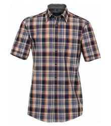 CASAMODA Kent Comfort Fit Kurzarmhemd Rot/Hellblau/Braun/Blau/Mischfarben/Dunkelblau