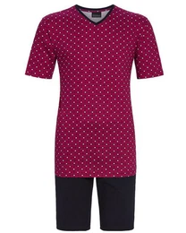 Pyjama Herren Kurzarm 'Necktie' mit Bermuda Hose 4241306