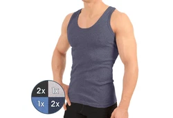 MT Achselhemd Herren Classic Dunkelblau/Grau/Blau