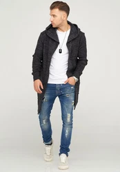 behype Strickjacke ELIJA Dunkelgrau/Schwarz/Grau