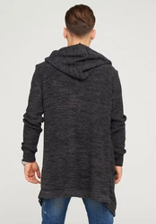 behype Strickjacke ELIJA Dunkelgrau/Schwarz/Grau