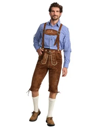 Steigenhfer Manufaktur Trachtenlederhose KNIEBUND mit Trägern Braun/Dunkelbraun