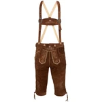 Steigenhfer Manufaktur Trachtenlederhose KNIEBUND mit Trägern Braun/Dunkelbraun