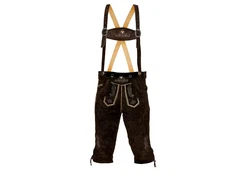 Steigenhfer Manufaktur Trachtenlederhose KNIEBUND mit Trägern Dunkelbraun/Braun/Lila/Schwarz/Beige