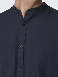 ONLY & SONS Langarmhemd ONSCAIDEN LS SOLID LINEN MAO SHIRT NOOS Dunkelblau