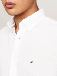 Tommy Hilfiger Kurzarmhemd PIGMENT DYED LINEN RF SHIRT weiß