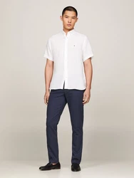 Tommy Hilfiger Kurzarmhemd PIGMENT DYED LINEN RF SHIRT weiß