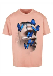Mister Tee Herren Le Papillon Tee Rosa/Gold/Beige/Braun/Lila