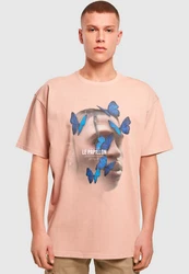 Mister Tee Herren Le Papillon Tee Rosa/Gold/Beige/Braun/Lila