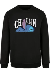 ABSOLUTE CULT Rundhalspullover Lilo And Stitch - Chillin Crewneck Schwarz/Rosa/Blau
