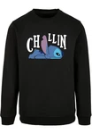 ABSOLUTE CULT Rundhalspullover Lilo And Stitch - Chillin Crewneck Schwarz/Rosa/Blau
