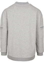 URBAN CLASSICS Rundhalspullover Herren Training Terry Crew Grau/Hellgrau