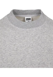 URBAN CLASSICS Rundhalspullover Herren Training Terry Crew Grau/Hellgrau